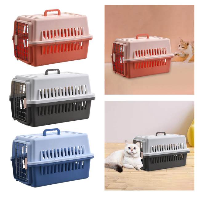 Cat or Dog Transport Box. Large Plastic Pet Carrier. Carrying Case