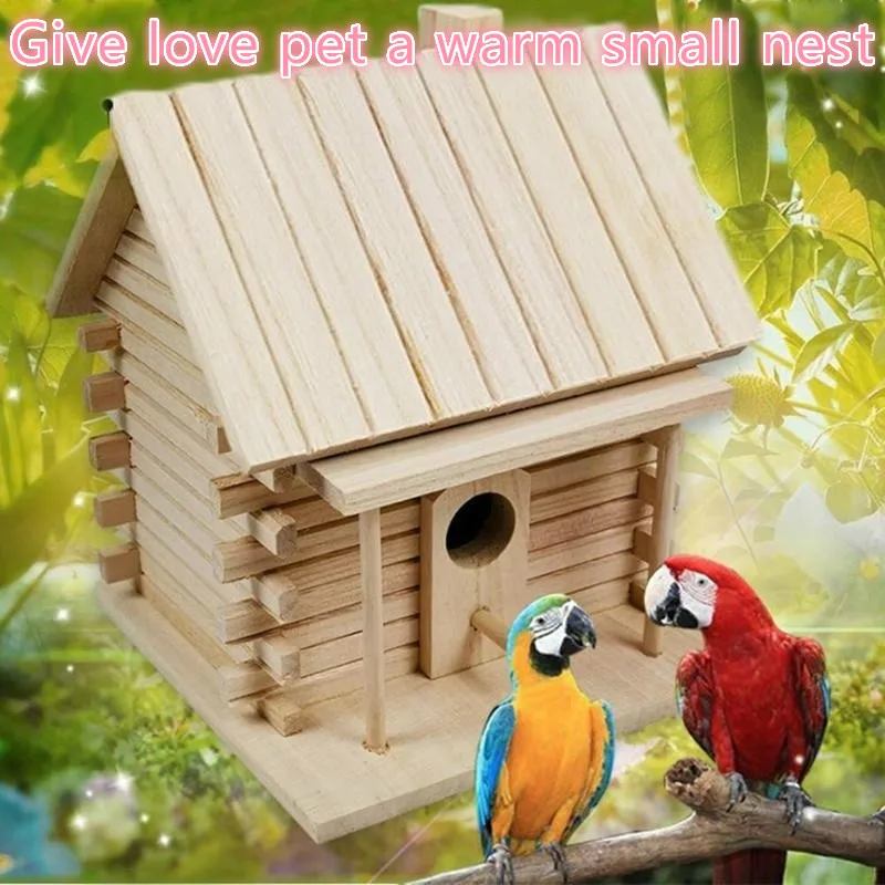 Title 1, NEW Wood Birds Nest Box New DIY Breeding Parrot...