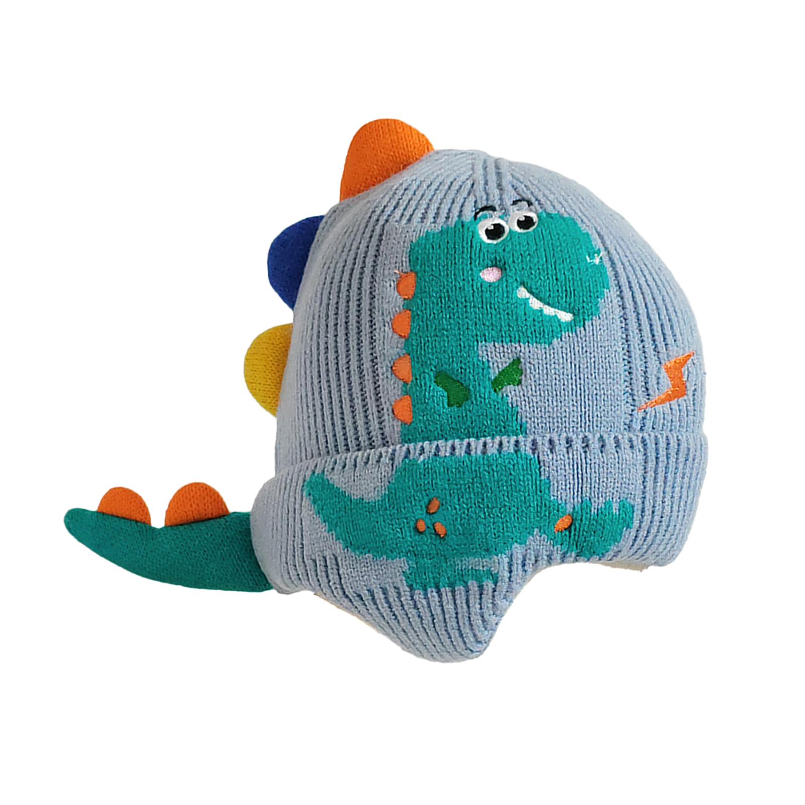 Cute Dinosaur Ear Knitted Hat Comfortable Ear Protection with Ear Flaps Cold Weather Hat Warm Hat Knit Beanie for Kids Toddlers