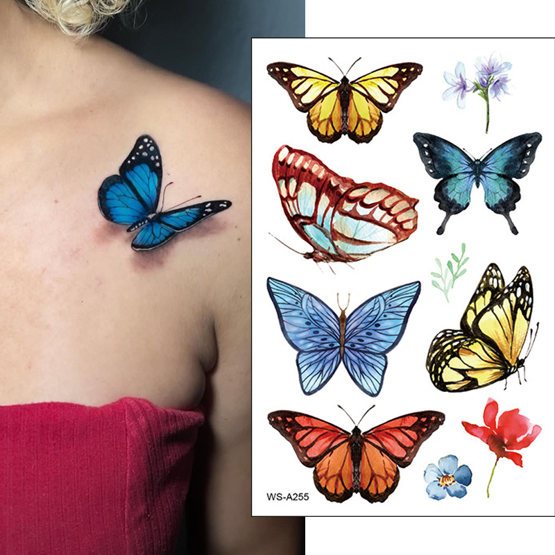 Best of 1PCS 3D Butterfly Temporary Tattoo Sticker For Women Girls Body Art Flash Tattoo Stickers Waterproof Kids Cartoon Tatoo Sticker Reviews & Tips