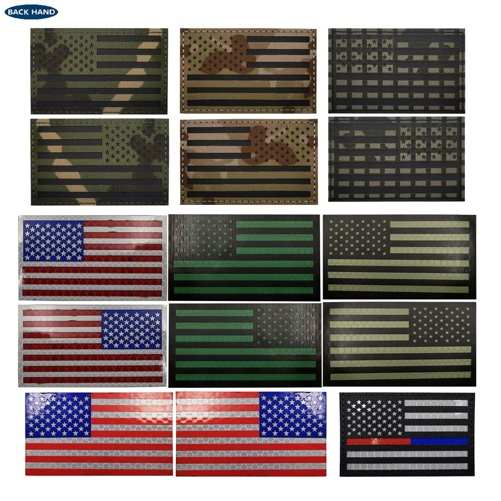 Parche bordado bandera USA detalle