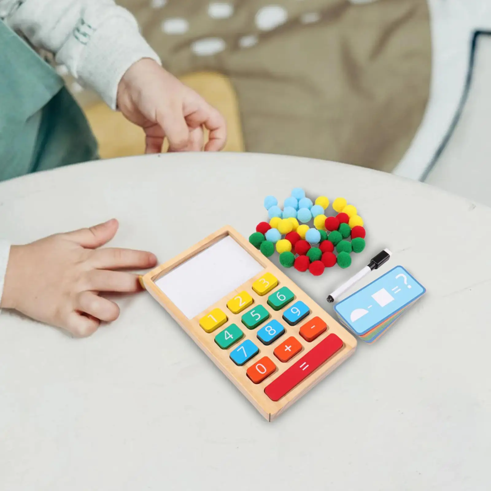 Wooden Calculator Addition Subtraction Kids Counting Number for kids