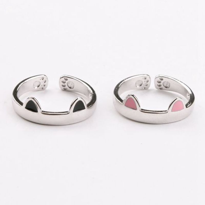 Anello a forma di gatto regolabile da donna in stile moda 2025_voghion.com