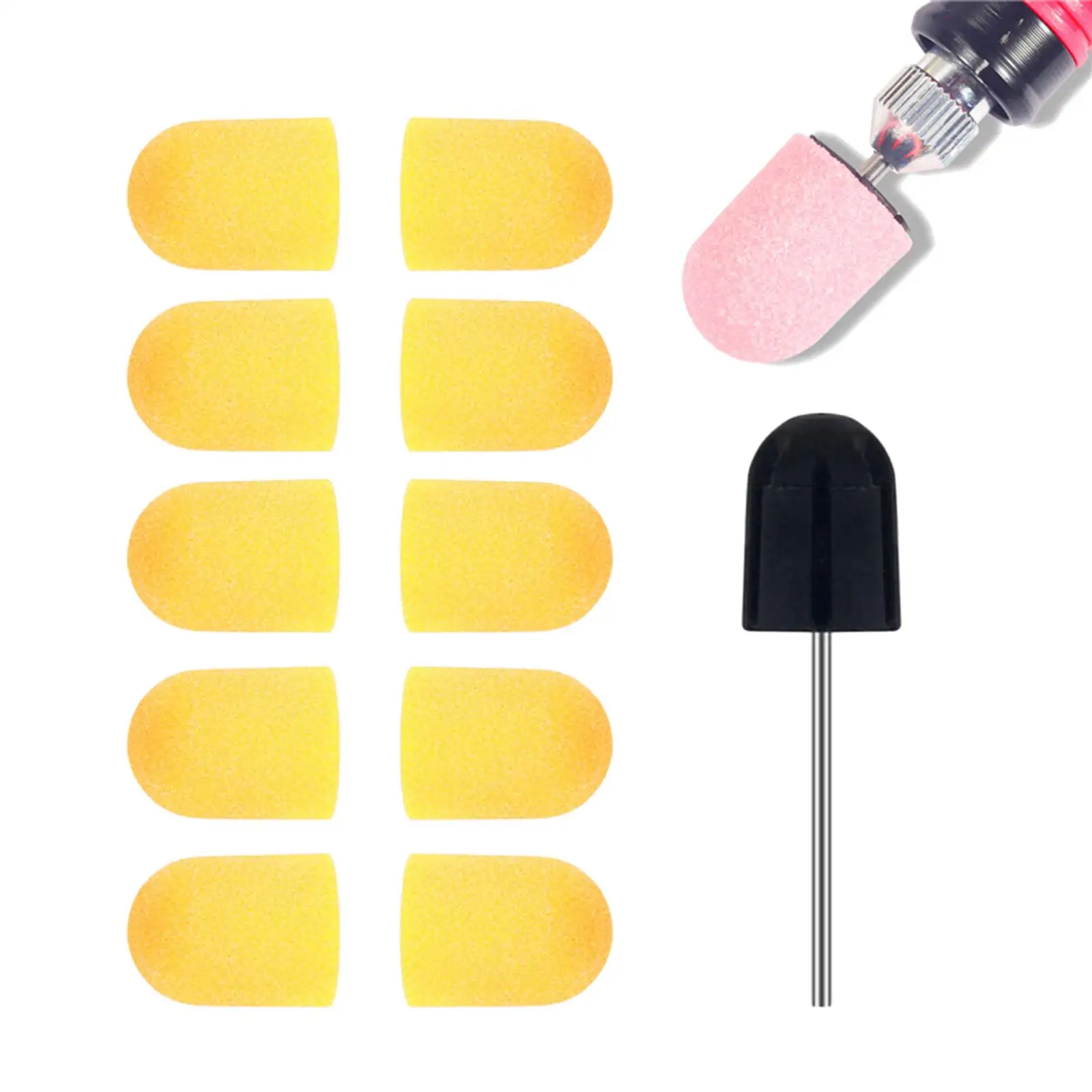 Nail Sanding Caps Bands Manicure Pedicure Electric Drill Tools Polisher Sanding Grinding Head for Salon Pedicure Cuticle Tools