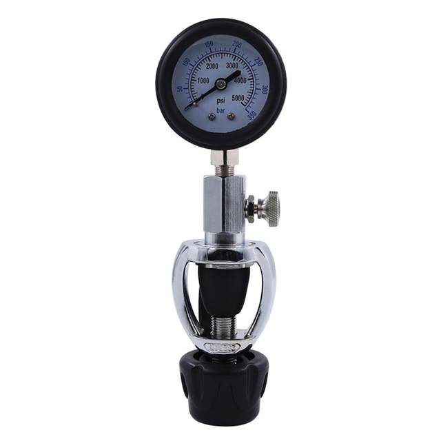 Manomètre De Plongée DIN - Vérificateur Pression Réservoir - Jauge Lumineuse 400 Bars - Acier Inox