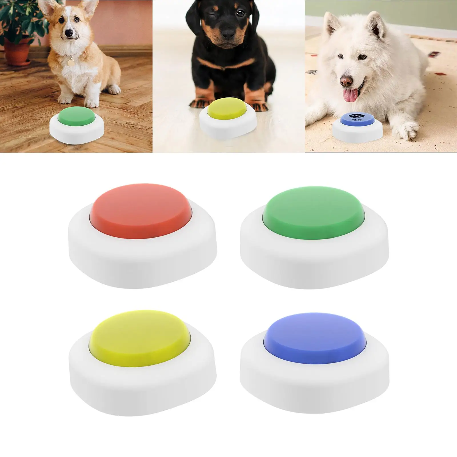 Recordable Sound Button Nonslip Bottom Communication Pet Training Interactive Toy Talking Recordable Toy Dog Training Buttons
