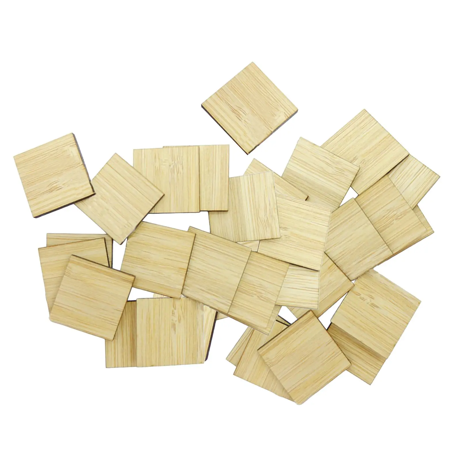 30x Unfinished Wood Pieces Square Blank Board for DIY Crafts Home Decoration