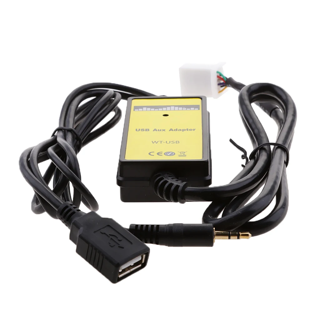 Car USB 3.5mm MP3 Player Interface Adapter AUX In For  Venza