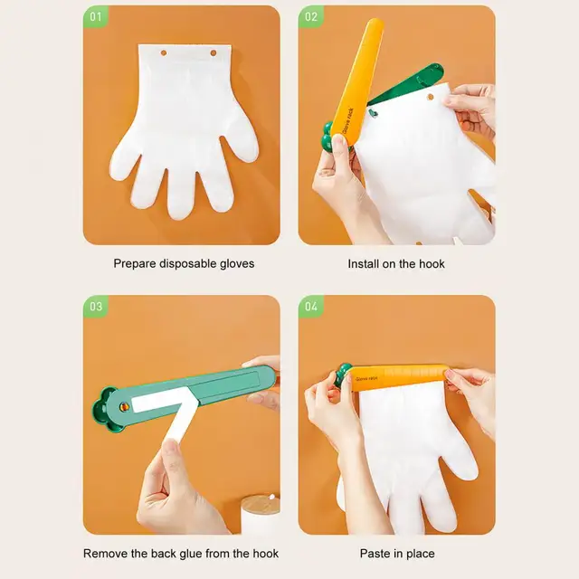 Creative Disposable Glove Holder Non-slip Disposable Glove Organizer Stable  Fixation Storage Wall Mounted Glove Organizer