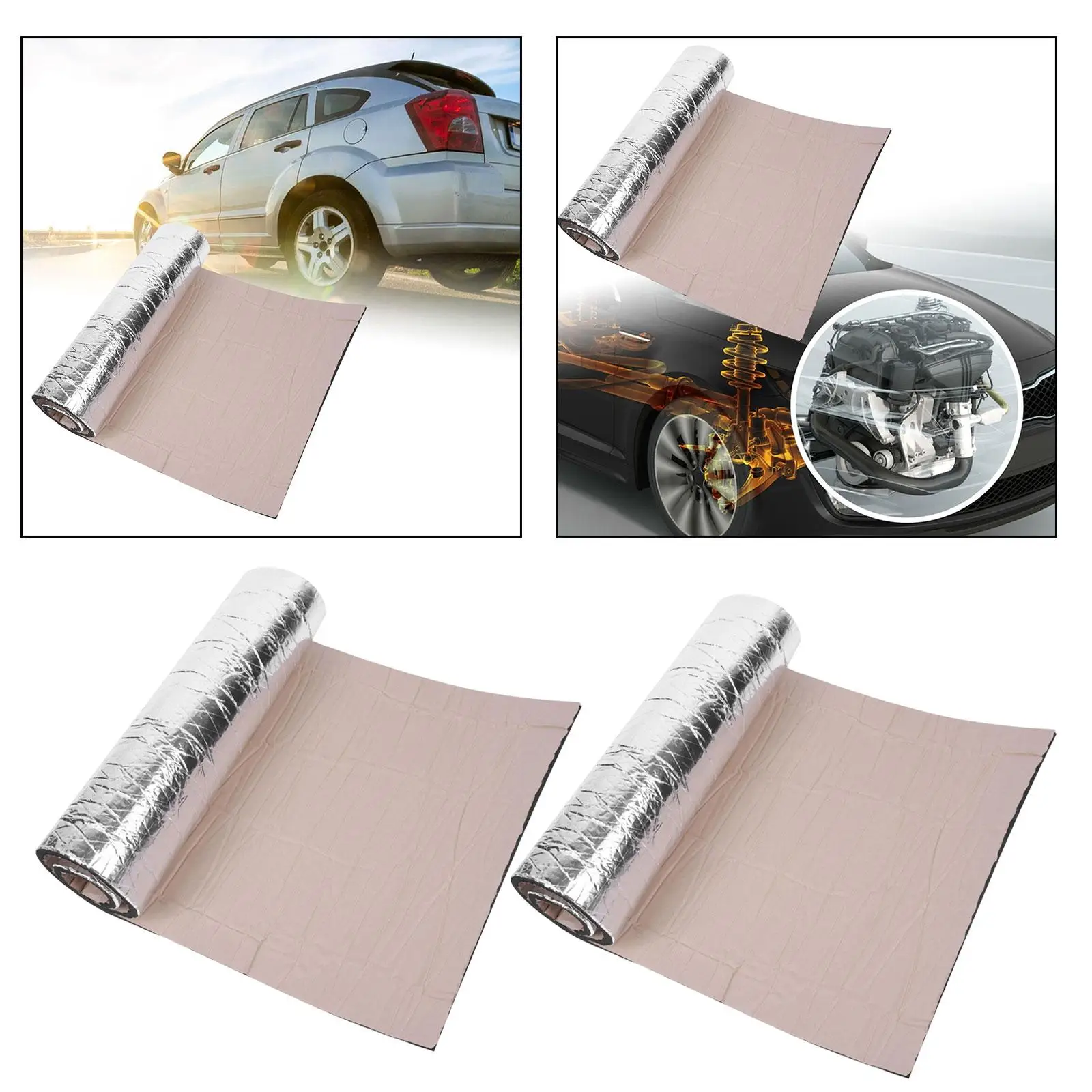 Sound Deadener Mat for Cars 100cmx40cm Self Adhesive Audio Noise Insulation for Chassis Engine Car Hood Roof Easy to Cut