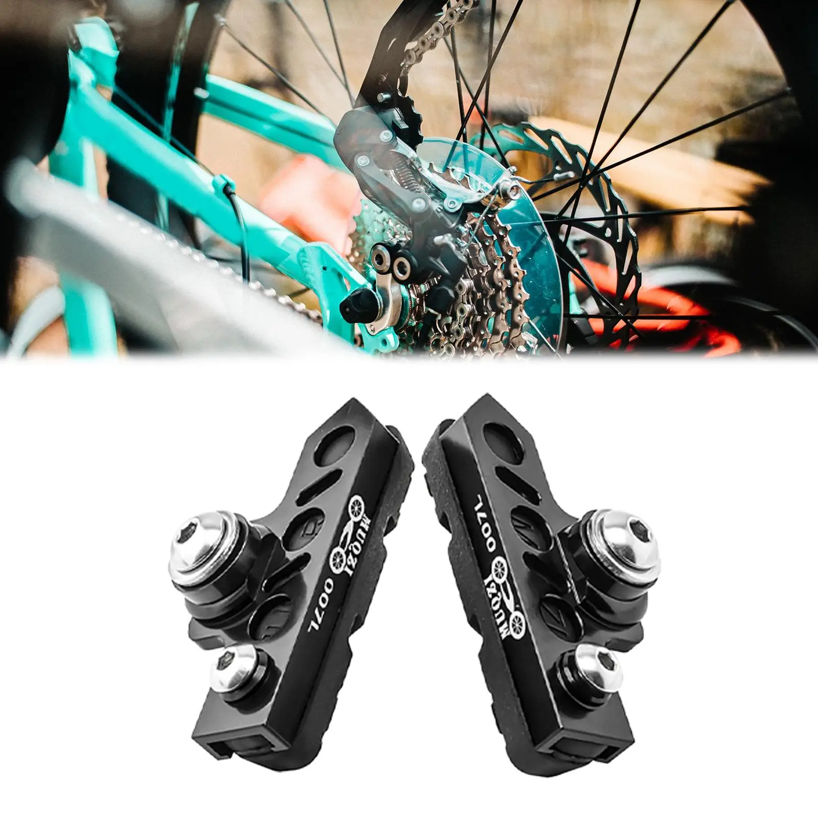 2 Pieces Durable Brake Blocks Shoes Drawer Type Bicycle Brake Pads Anti-Skid MTB BMX Bikes Replacement for Mountain Road Bike