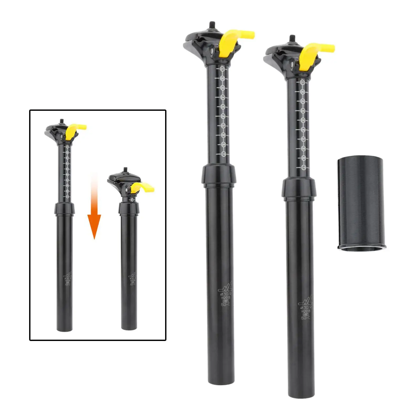 Adjustable  Bike Seatpost Lightweight Mountain Road Bicycle MTB  Seat Post Sturdy Support  Repair Components Black