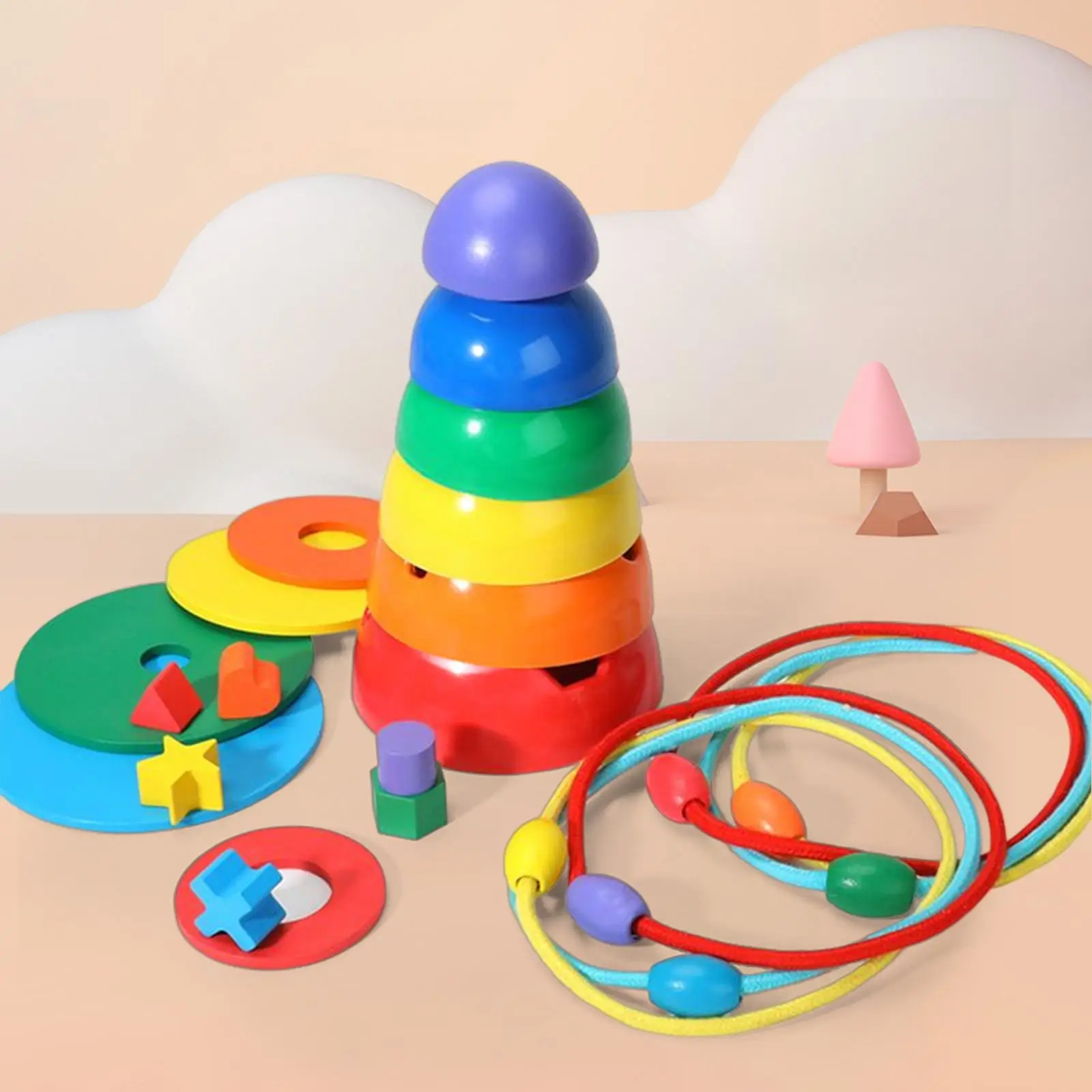 Colorful Nesting Building Stacking Blocks Toy Development Toy for Toddler