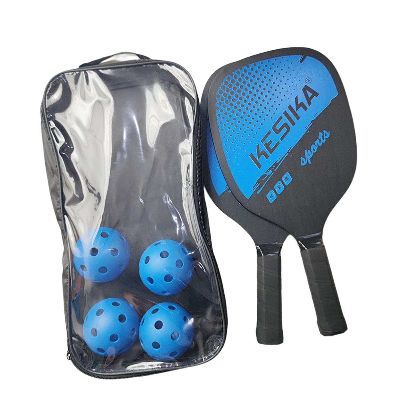 Professional Pickleball Paddles Set Rackets 4 Balls Storage Bag with Comfort Grip Lightweight for Adults Outdoor Men Training