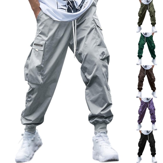 Men's Casual Sports Jogging Cargo Pants Pockets Streetwear Hip-Hop - Image 13