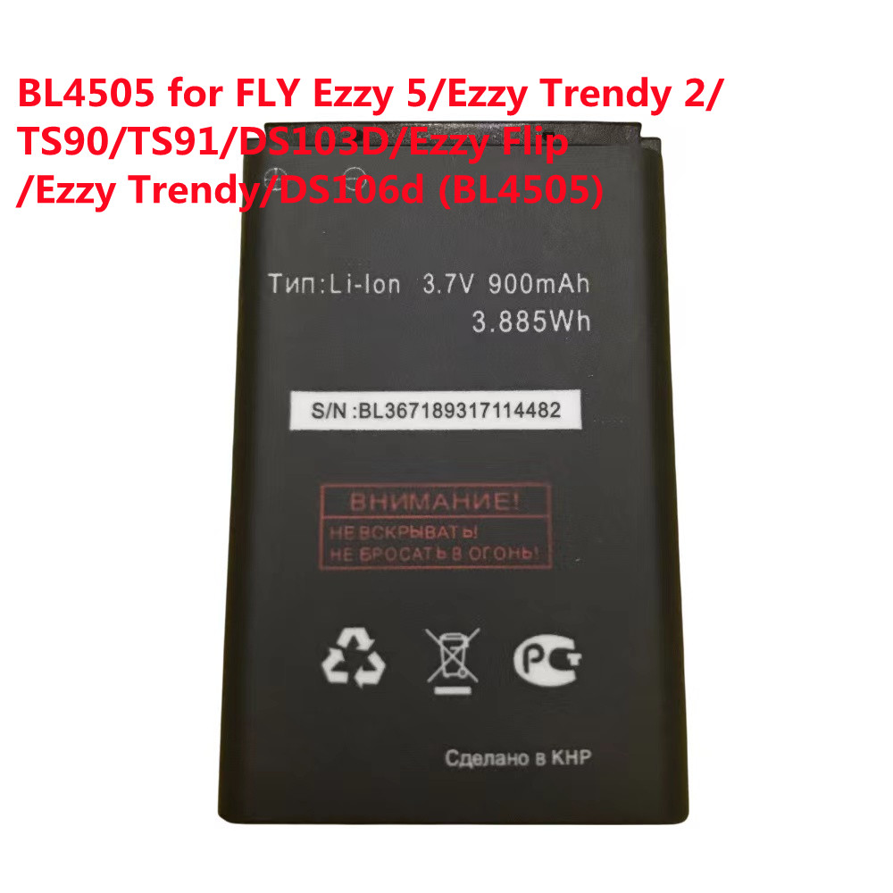 Аккумулятор 900 мАч для Телефона fly Ezzy 5/Ezzy Trendy 2/TS90/TS91/DS103D/ Ezzy Flip/Ezzy Trendy/DS106d (BL4505) /bl6401 bl6402 bl6411 | AliExpress