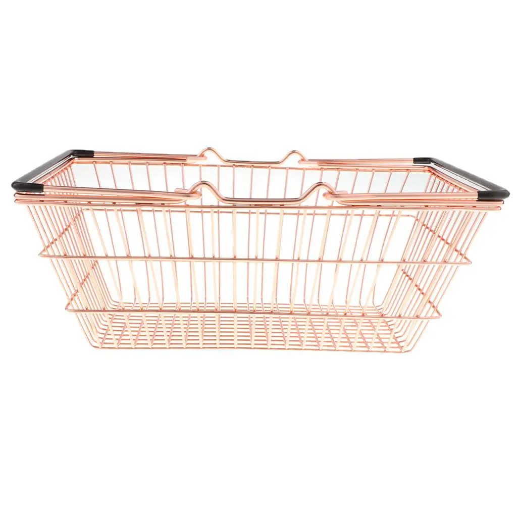 Mini Shopping Basket with Metal Frame, Holder Storage Toy