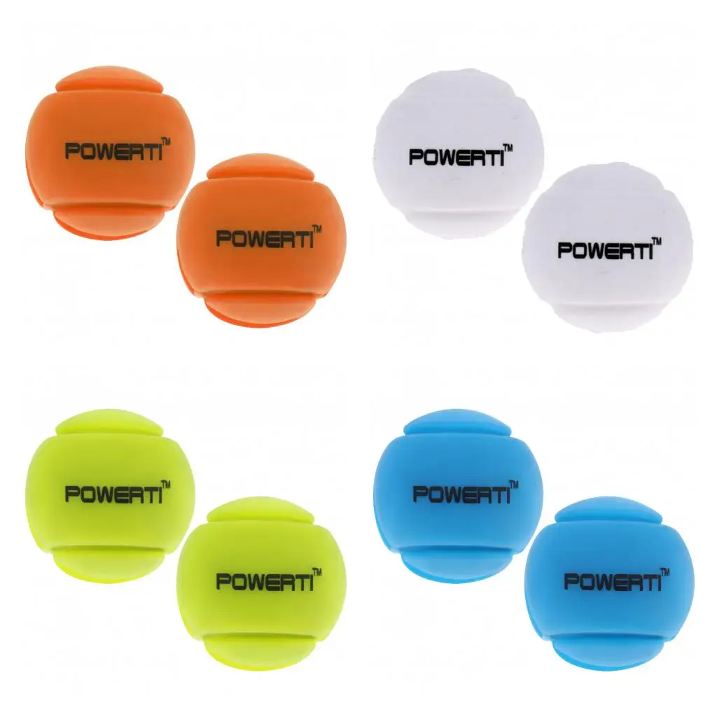 2 Silicone Ball Vibration Dampeners Tennis Racquet Accessories -