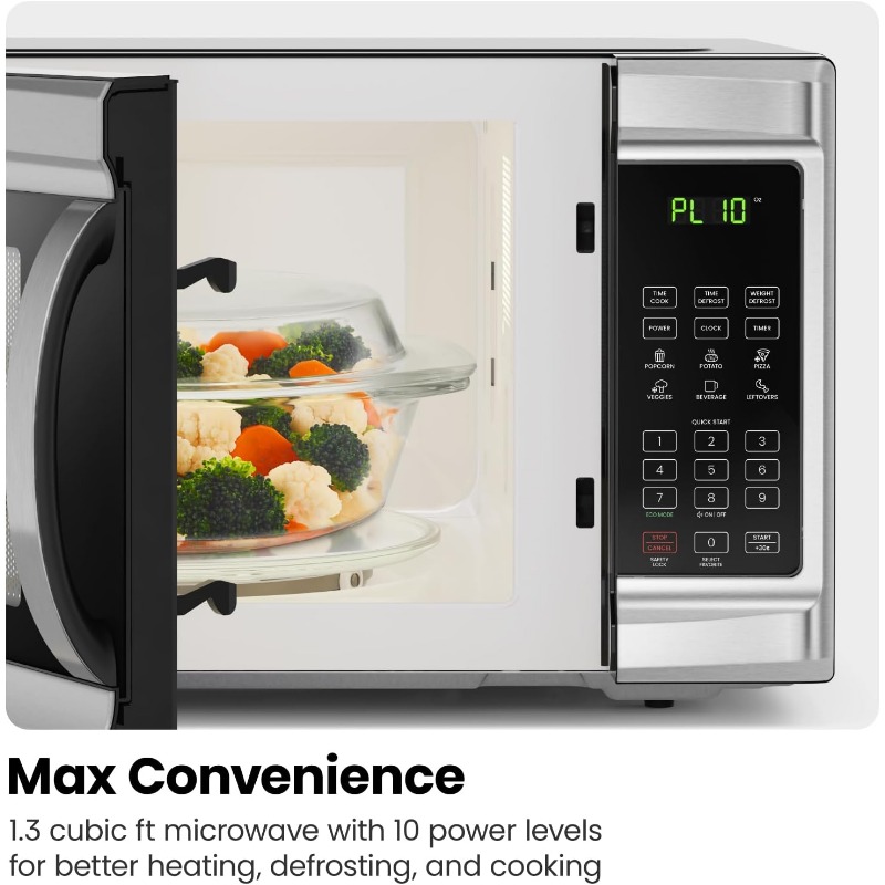 Title 5, Countertop Microwave Oven, 1.3 Cu. Ft. Digital,...