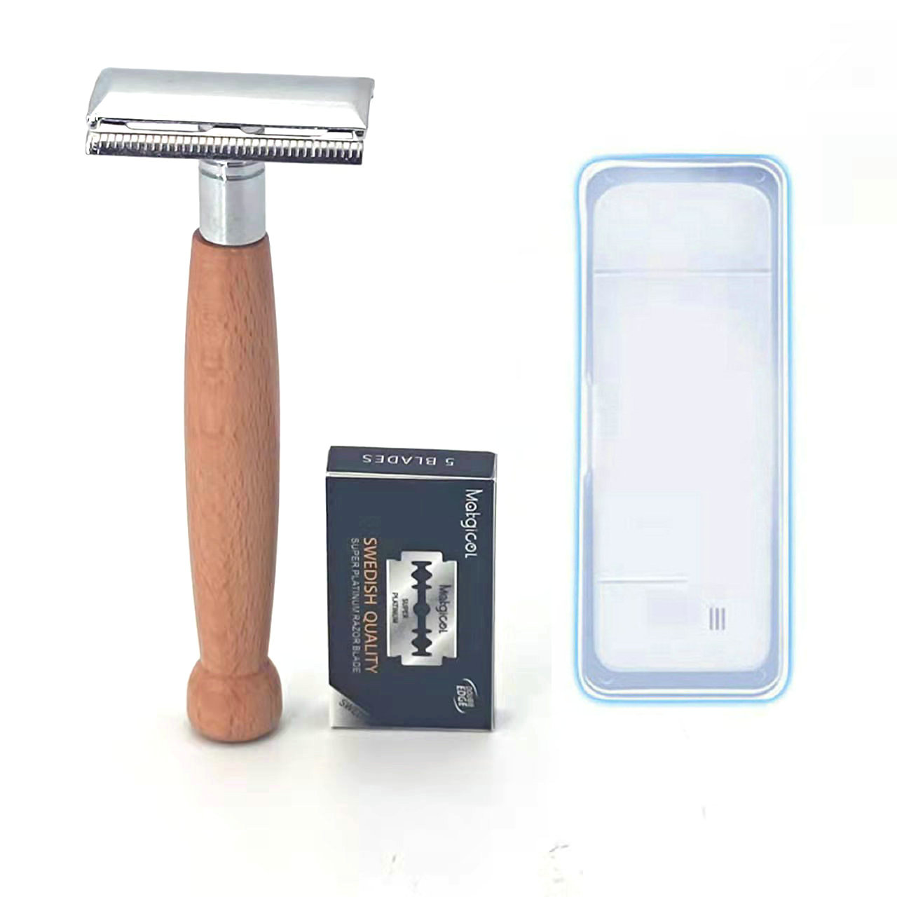 Best of Safety Razor Double Edge Razor For Men, Wooden Handle Double Edge Safety Razor With 5PCS Blade，1PCS Storage Box Reviews & Tips