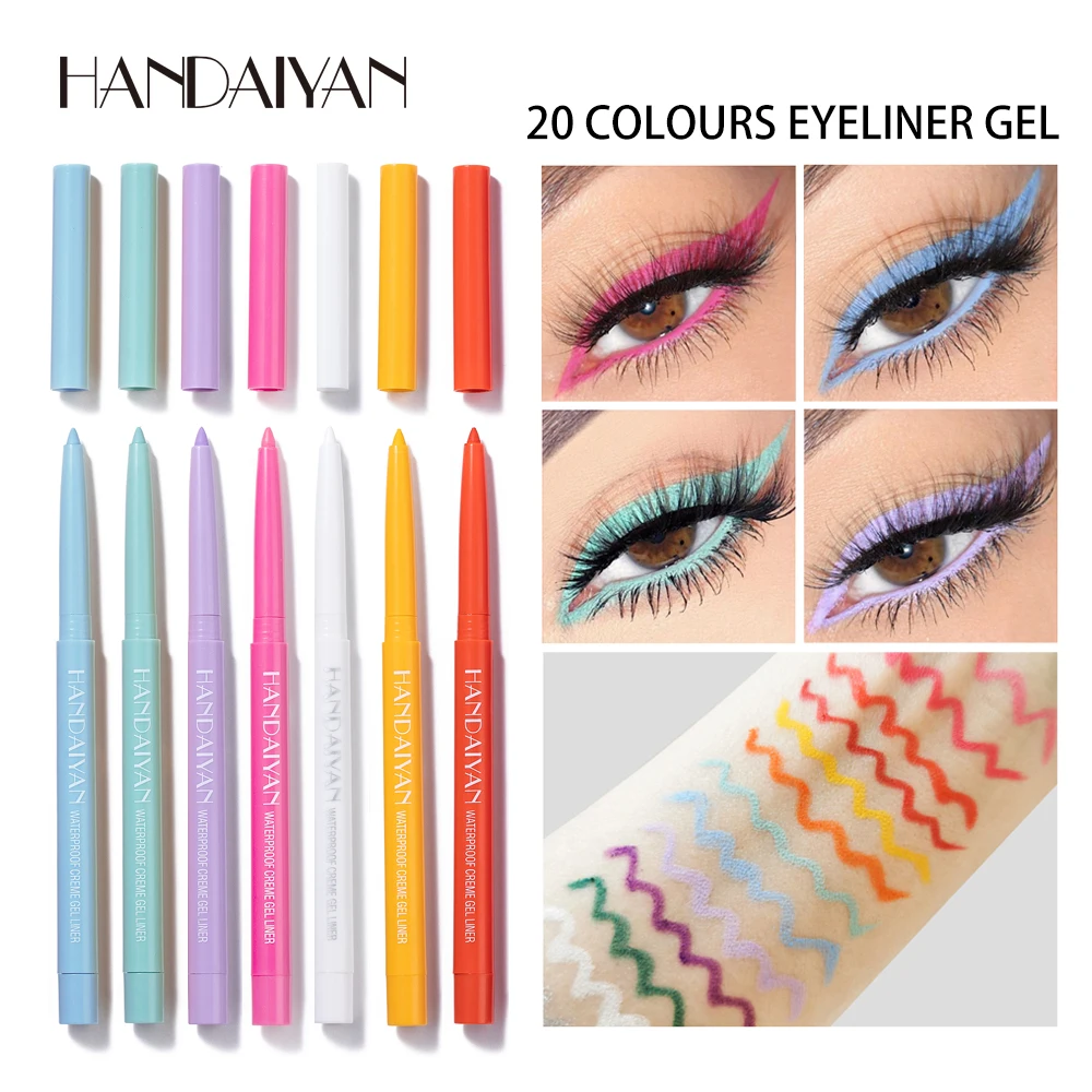 Best of HANDAIYAN 20 Color Option Matte Eyeliner Gel Pencil Easy To Wear Colorful White Yellow Blue Eye Liner Pen Cream Makeup Cosmetics Reviews & Tips