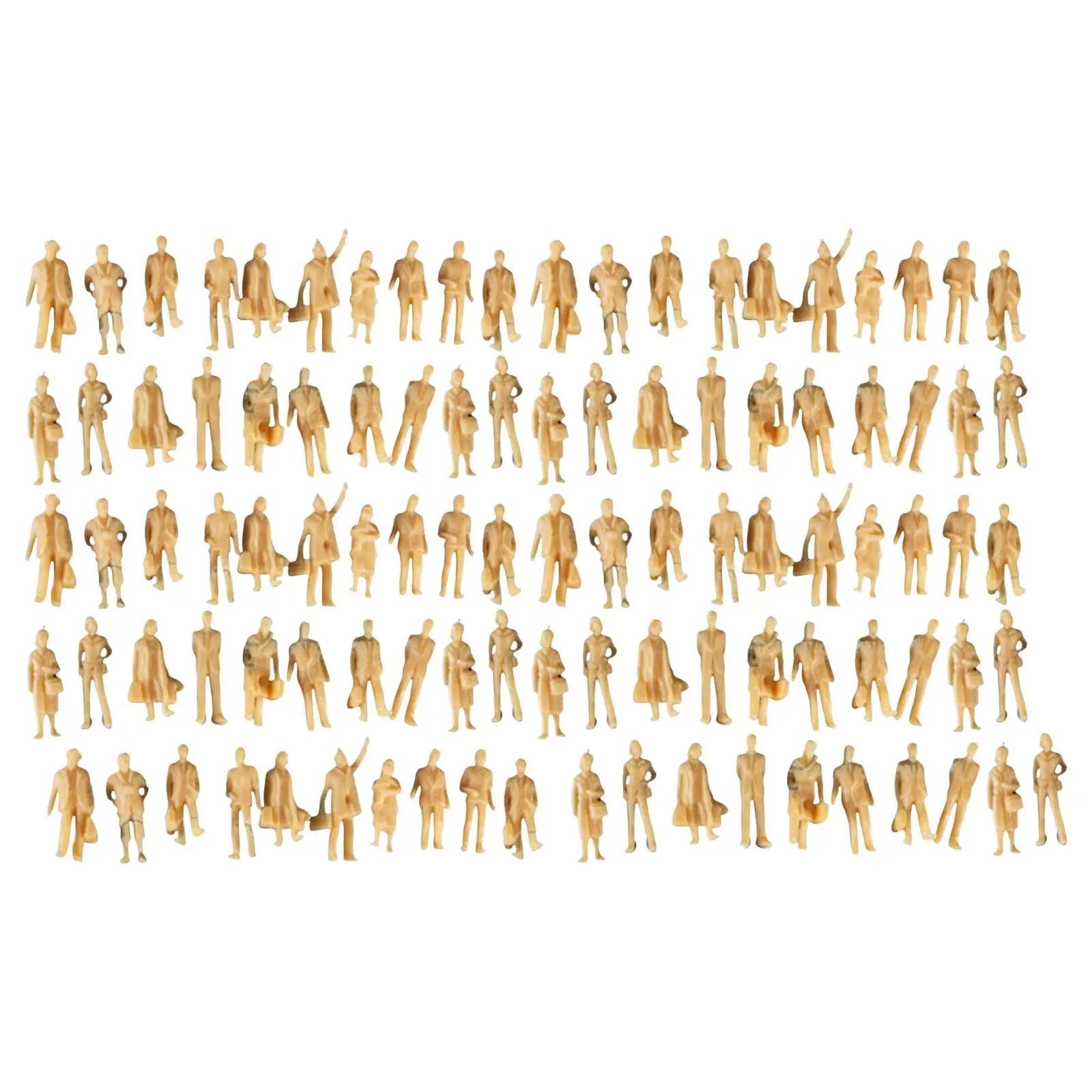 100 Pieces Simulated 1:87 Scale Model Figures Doll Miniature Scenes DIY Micro Landscapes Unpainted Tiny People Standing Ornament