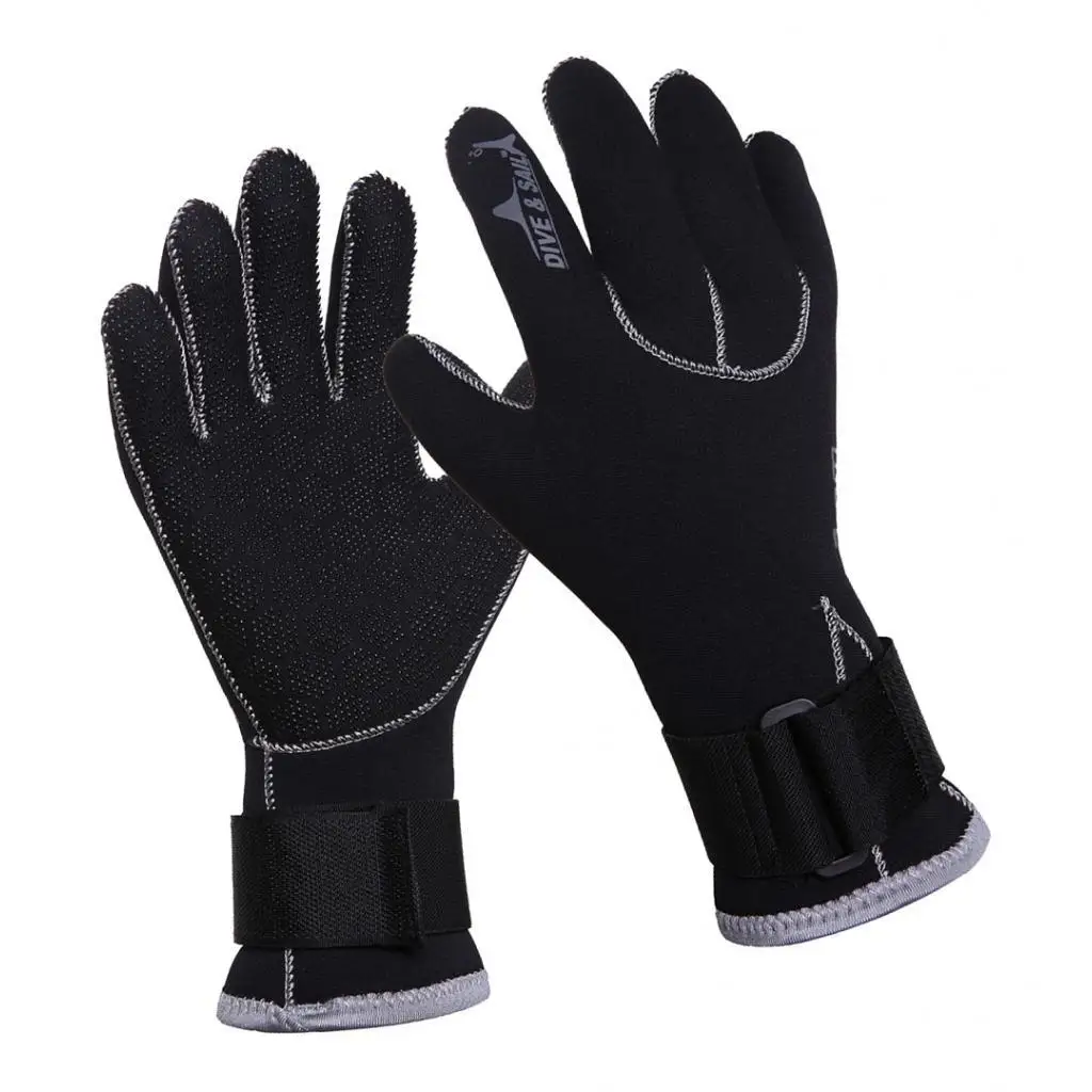 Diving Gloves Dive Wetsuit Glove Full Finger Sailing Boating Equipment Black