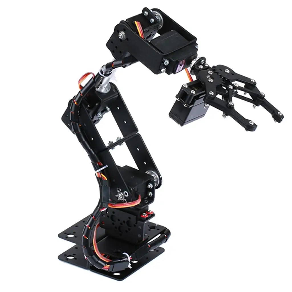 6 Robotic Arm & Grippers, with Servo, Assembled for Robotics Learning Kits