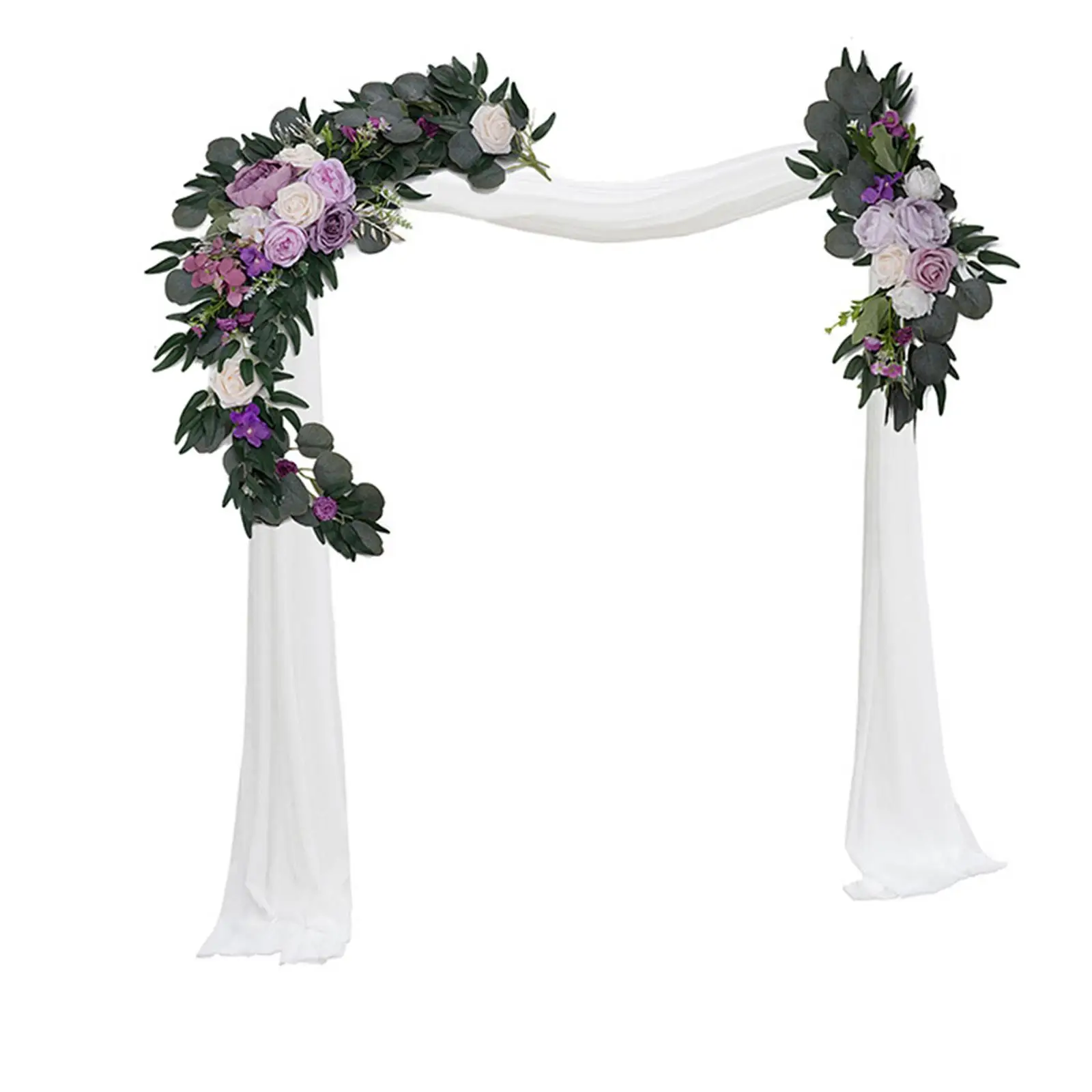 2 Pieces Wedding Arch Flowers Kit Wedding Welcome Sign Flower Garland for Wall Decor