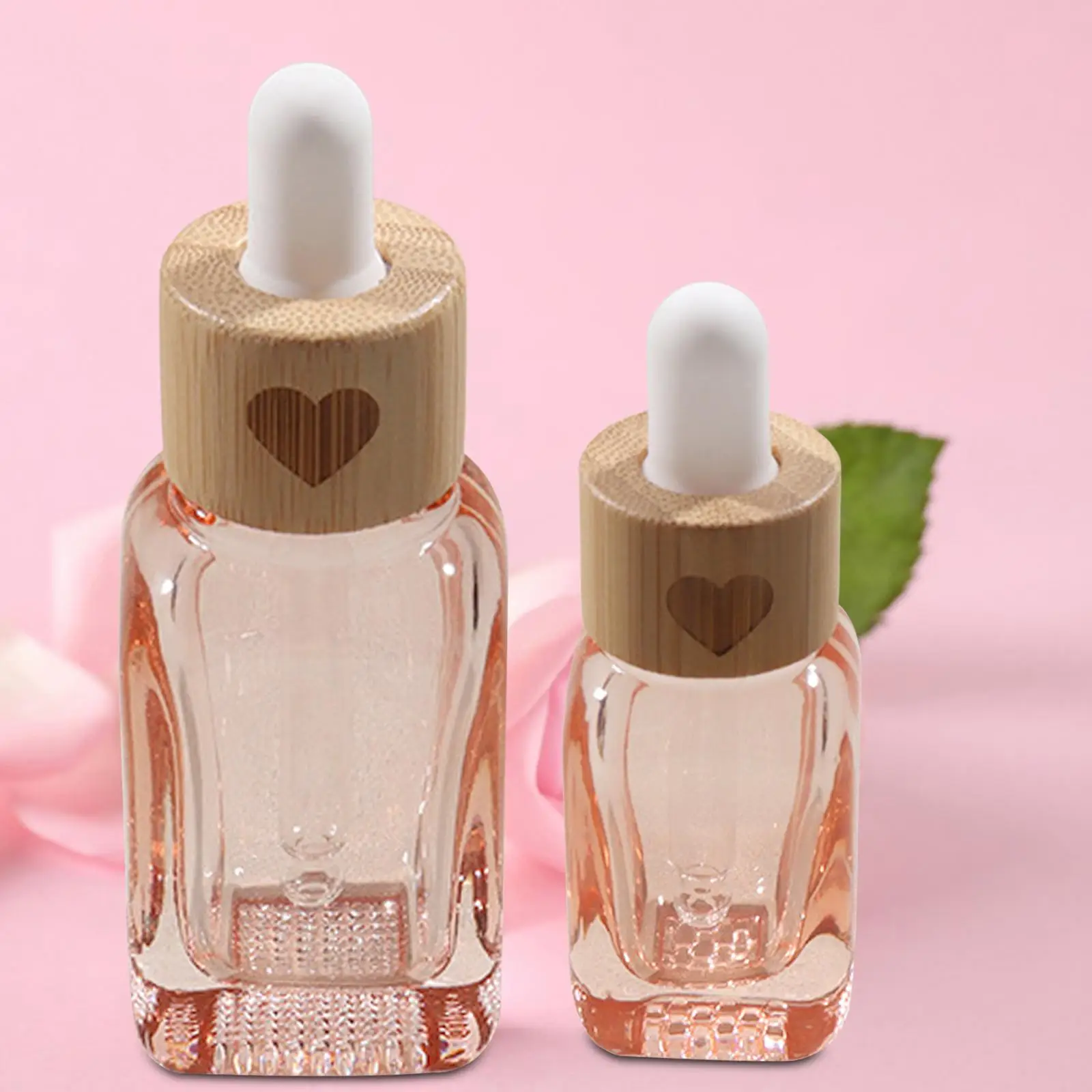 Glass Dropper Bottle Transparent Pink Eye Dropper Bottle for Liquids Perfume