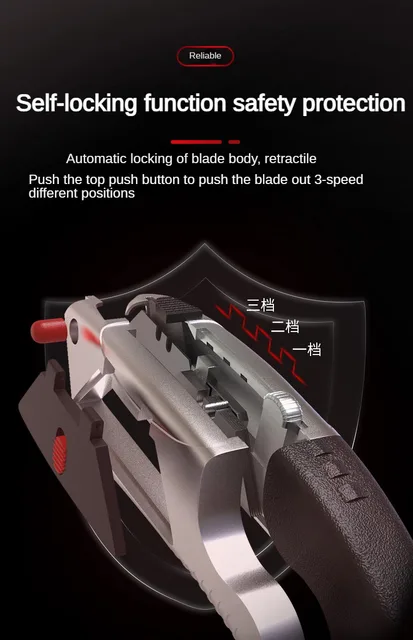 Heavy Duty Auto Retractable Utility Knife (3 Blades) – orientools
