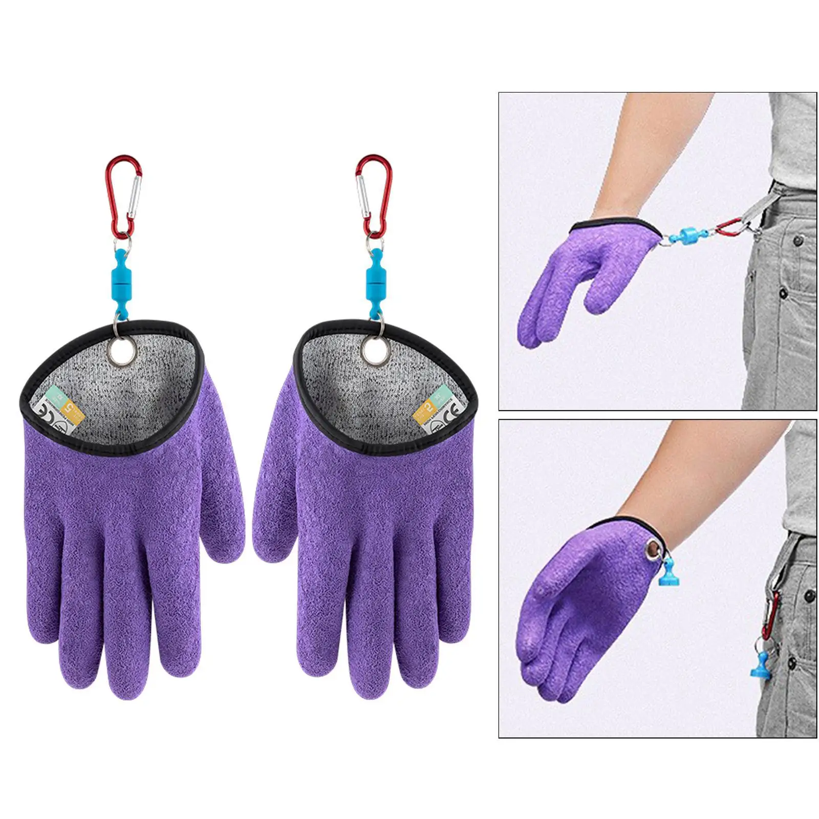 Anti- Fishing Gloves Puncture-proof Cut Resistant Waterproof Fisherman Professional Fishing Gloves with  Closure
