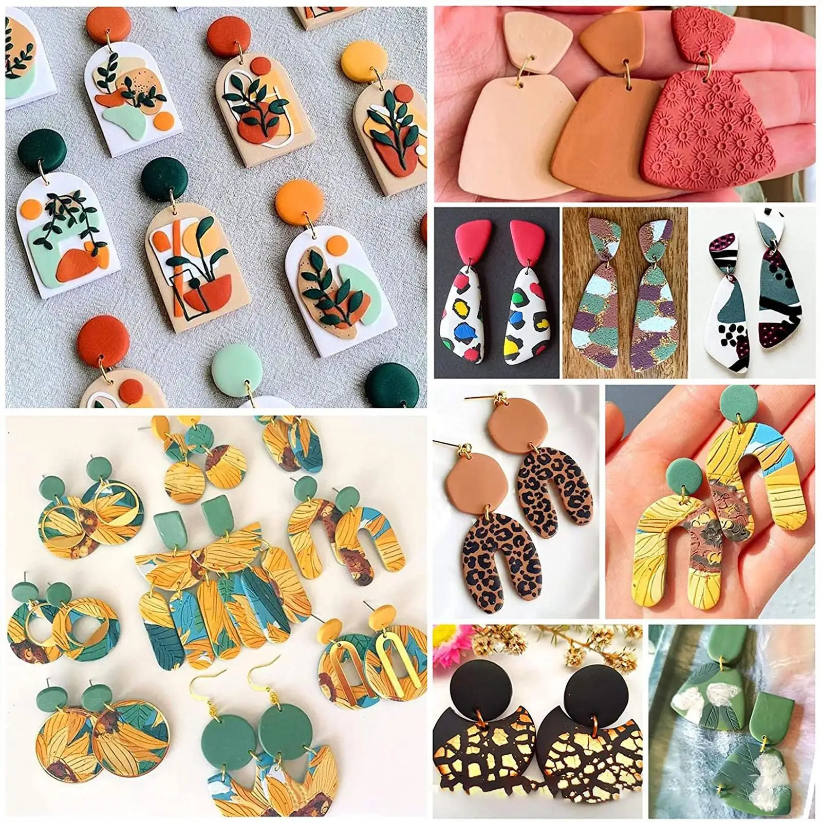 18x Polymer Clay Cutters Earring DIY Accessories Shapes Clay Cutting Tools