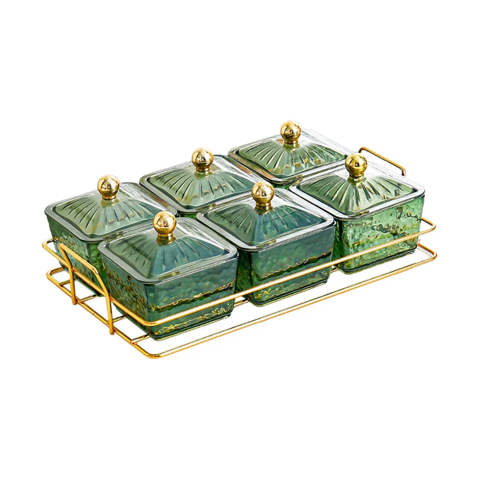 Serving Tray Nordic with Lids and Rack Cookies Jar Seasoning Jar Condiment Tray for Dining Room Home Fruit Seasoning
