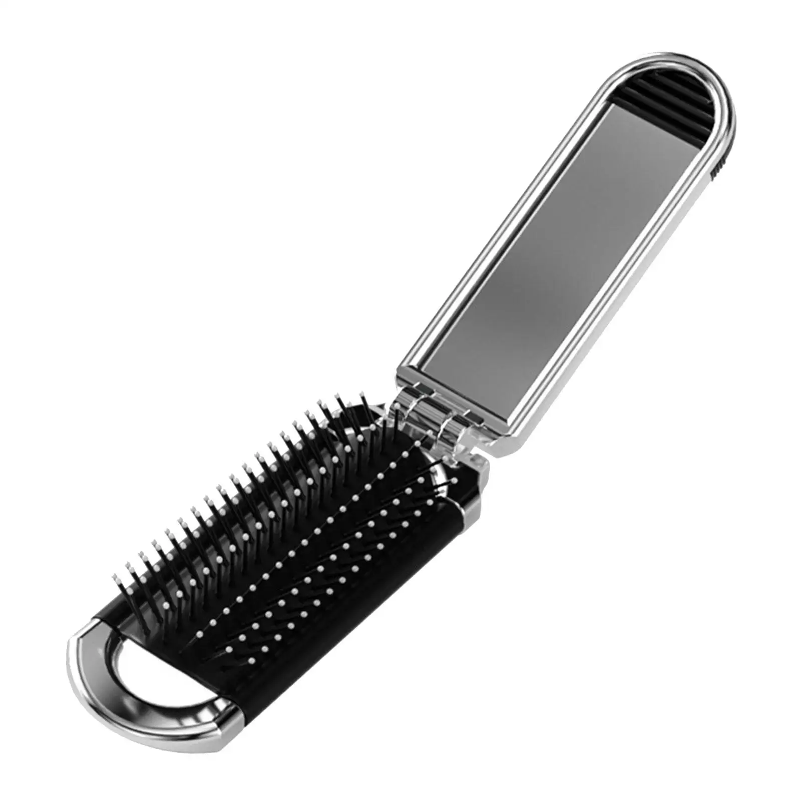 Folding Hair Brush with Makeup Mirror Gift Hair Styling Tool Mini Hair Comb Travel Hair Brush for Bag Purse Family Women Men