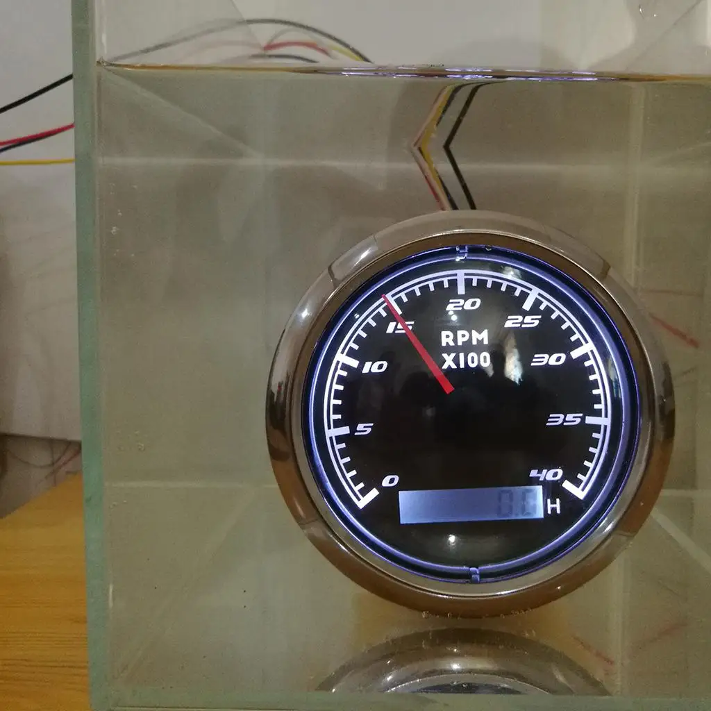 LCD Hour Meter 9-32V 0-4000 RPM 85mm RPMmeter Gauge