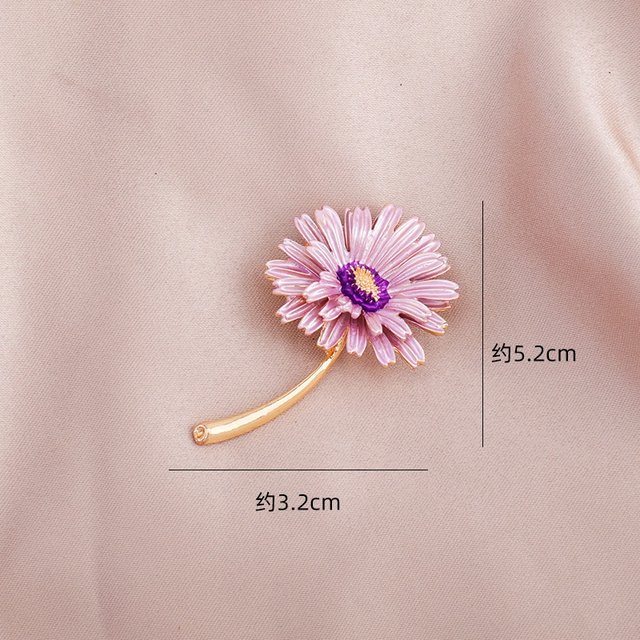 Broches Marguerite émaillées - Lot De 6 Pièces - Alliage De Qualité, Diamètre 35mm - Pour Vêtements, Sacs, écharpes - 12
