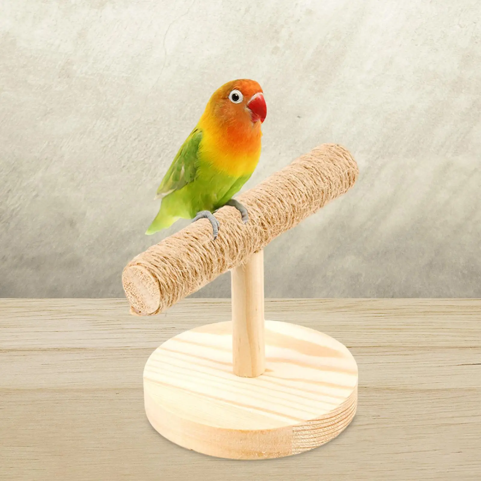 Bird Training Perch T Stand Solid Wood Birds Cage Perch Desktop Tabletop Bird Play Stand Parrot Training Perch for Finch Conures