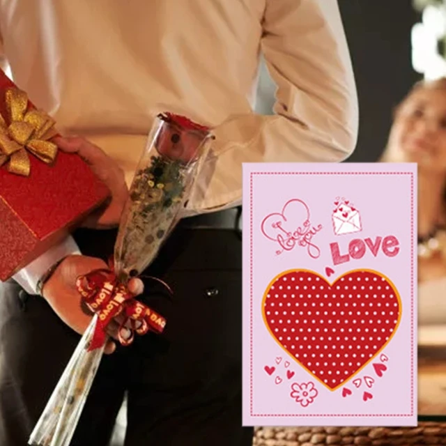 Biglietti di auguri romantici con cuore d'amore Set di 8 buste per  biglietti di auguri regalo di san valentino per il compleanno del  matrimonio - AliExpress
