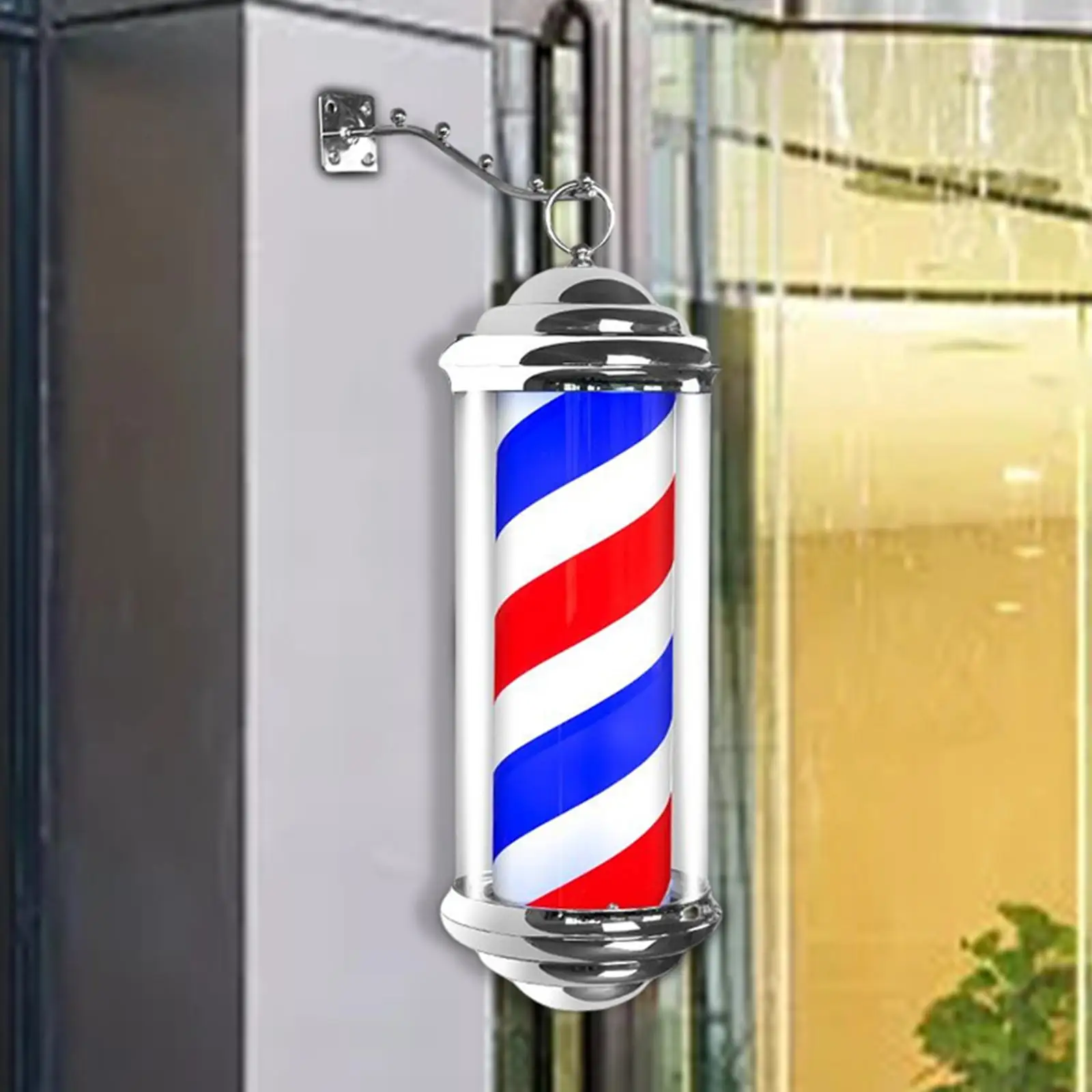 Barber Shop Sign Open Novelty Lighting Wall Hanging Waterproof Rotating Pole LED Light