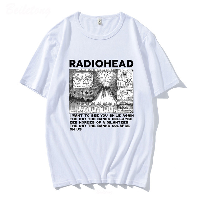 Radiohead Vintage Print Women T Shirt New Short Sleeve Unisex T-shirts Hip  Hop Rock Band Music Album Tees Harajuku Male Tops - T-shirts - AliExpress