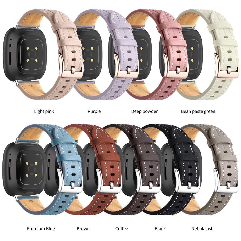 Genuine Leather Strap For Fitbit Versa 2 Lite Band Smart Watch Bracelet For Fitbit Versa 3 4 Sense 2 Correa Watchband Pin Buckle