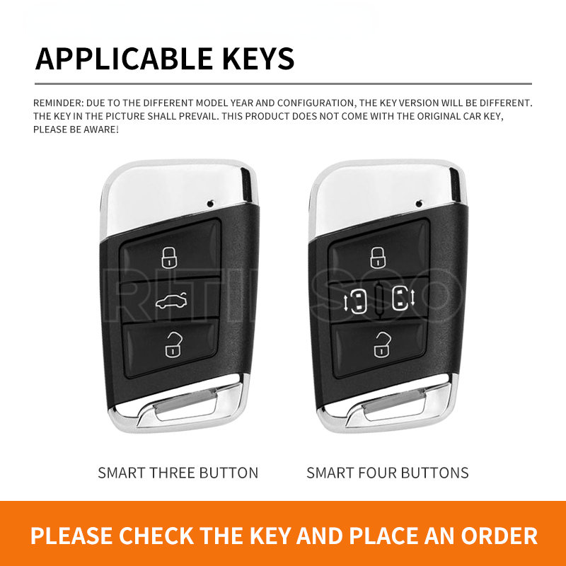 Custodia per chiave auto in pelle metallica Shell Fob per VW Volkswagen Passat B8 Magotan per Skoda Kodiaq Superb A7 per accessori per sedili - S4c795298d2b84a308430c70ecfc041bdz