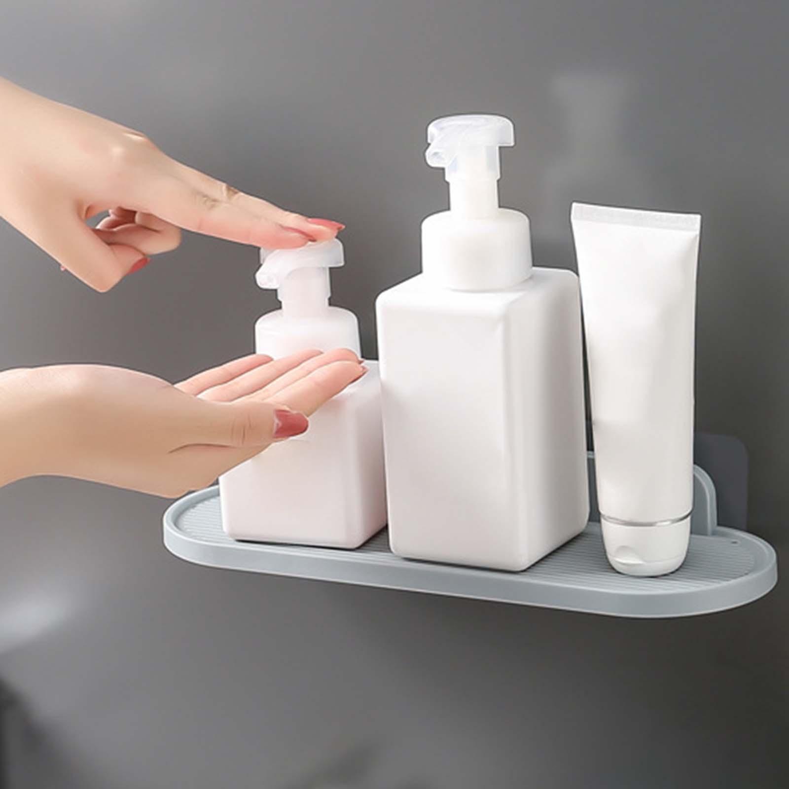 Floating Wall Shelves Kitchen Wall Storage Shelf Bathroom Shelf No Punching Organizer Holder Rack Shower Caddy for Living Room