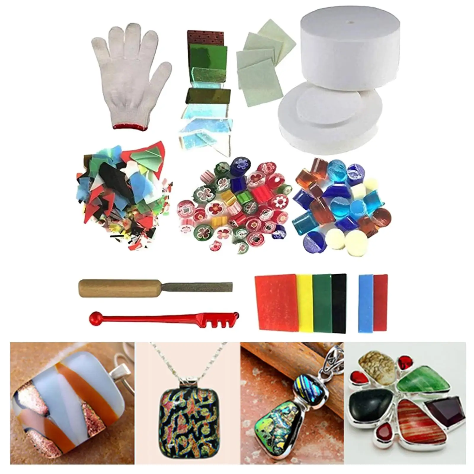 Professional Simple Making DIY Jewelry Glass Fusing Tools Set Microwave Kiln and DIY Fusing Glass Jewelry Set 