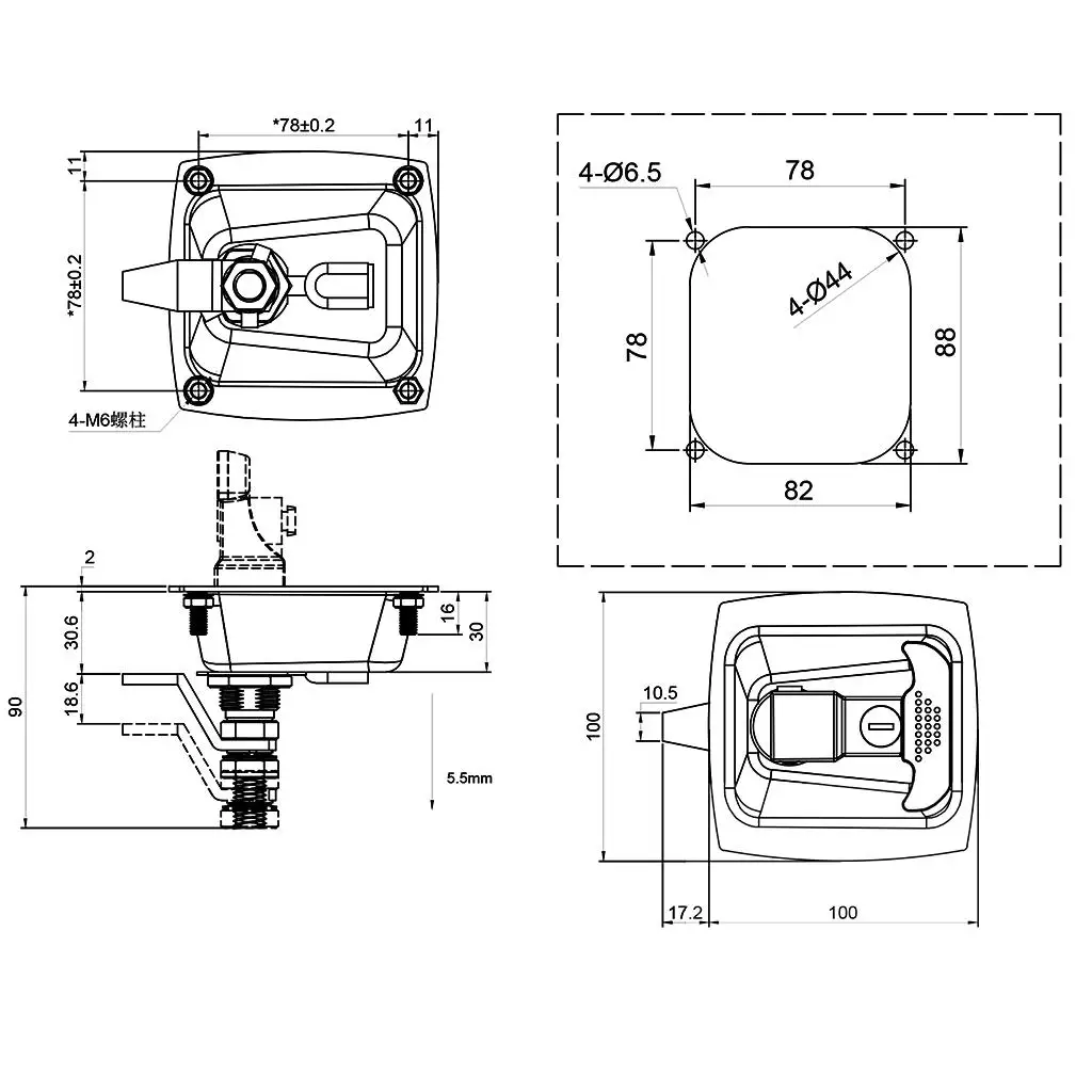 Flush T Handle Locking Latch Heavy Duty For Trailer Door Tool Box Canopies