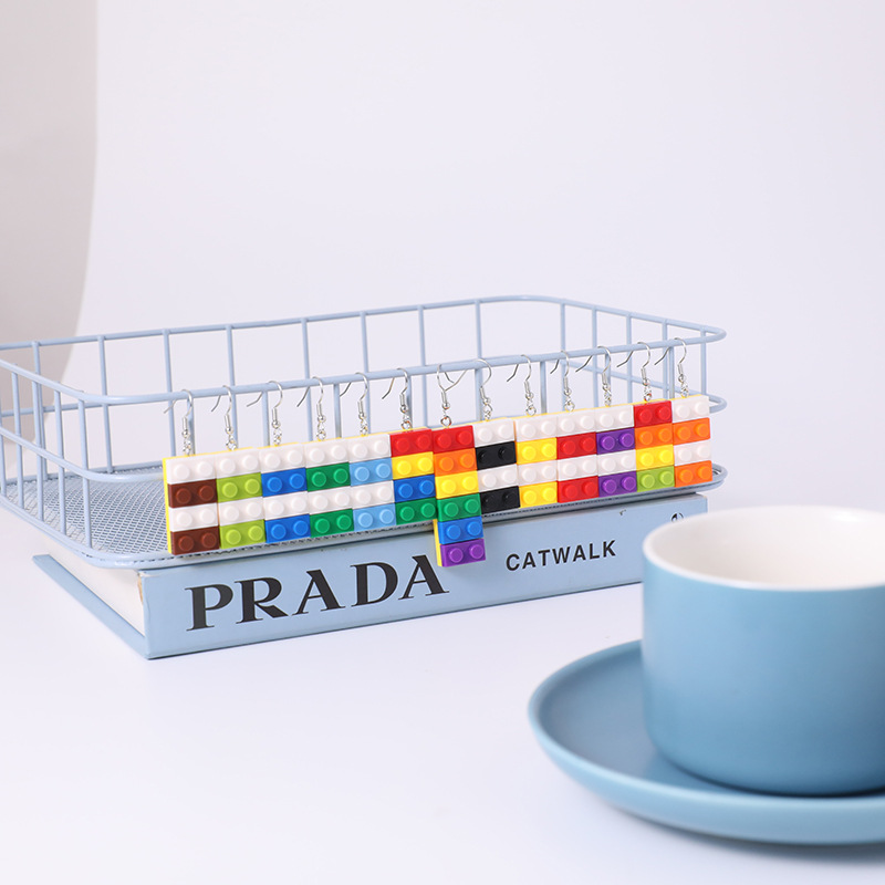 Boucle d’oreille Lego Multicolore