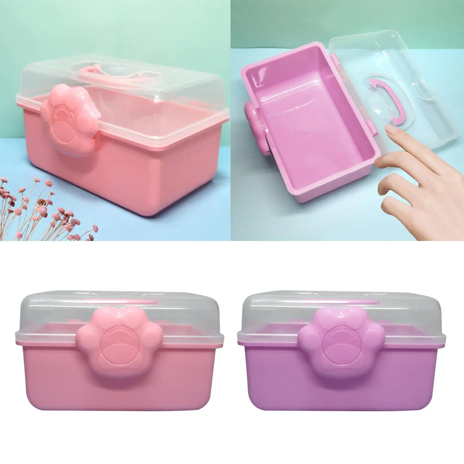 Hair Accessory Storage Case Double Layer Storage Box Display Case Sewing Box Organizer for Hair Clips Tools Cosmetics Toys