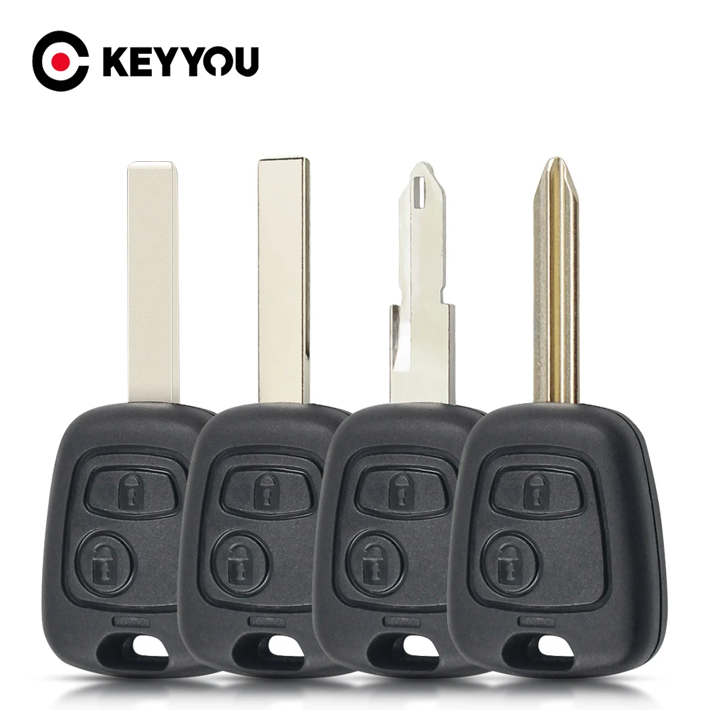 Keyyou プジョー106 206 306 406のカーキーケース,2つのボタン付きの交換用キーカバー,リモートキーカバー|Car Key| -  AliExpress