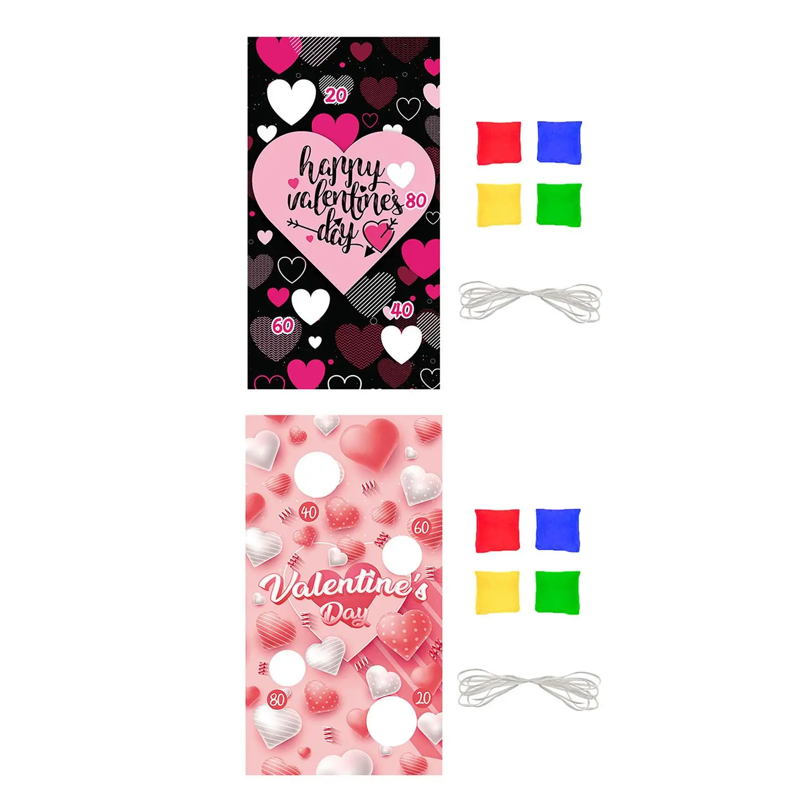 Toss Game Valentines Day Banner Throwing Game Banner Picnics Party Supplies Fun Reusable Outdoor and Indoor Backdrop Banner